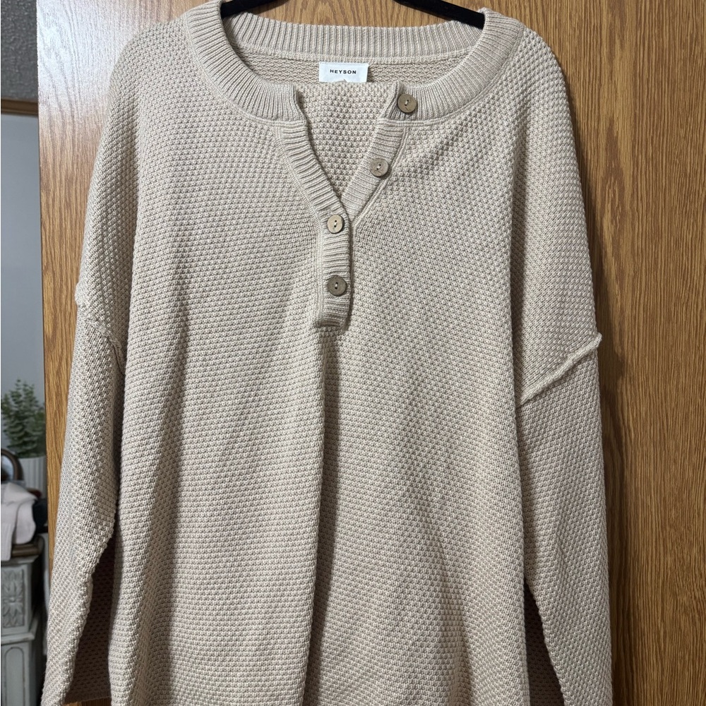 Size 1XL Heyson Beige Sweater and Pant Set